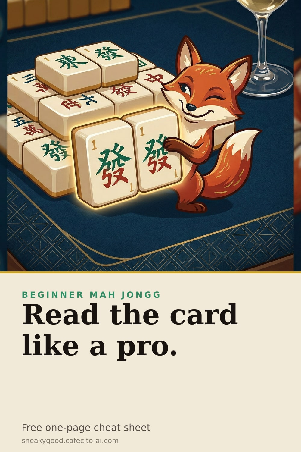 Free printable American mah jongg cheat sheet for reading the NMJL card
